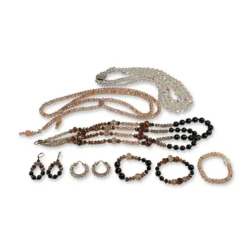 8pc Collection of Faceted Glass Beaded Jewelry Items