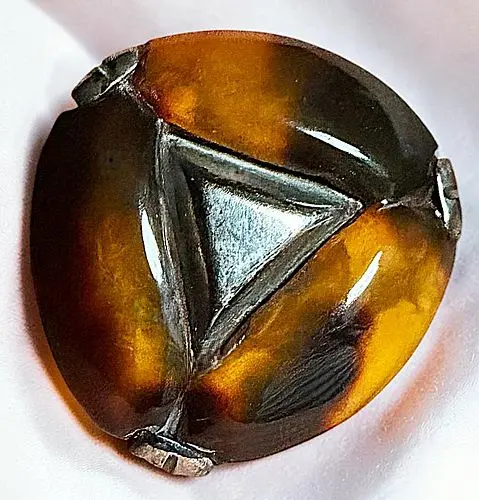 A DIVISION ONE MEXICAN SHELL AND SILVER BUTTON