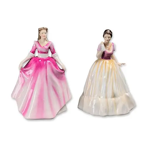 2pc Royal Doulton Adrian Hughes Porcelain Figurines