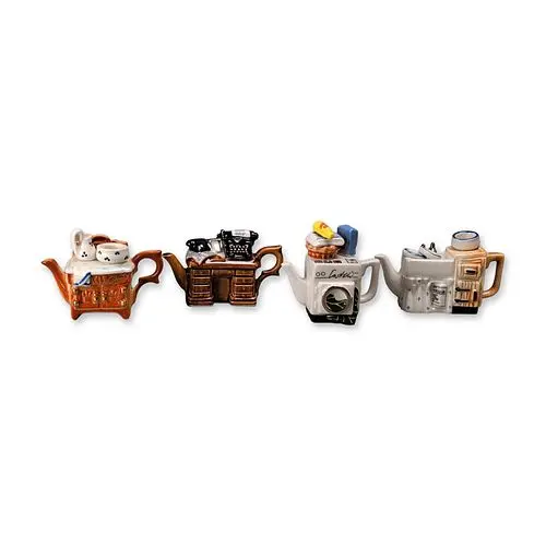 4pc Paul Cardew Miniature Porcelain Teapots
