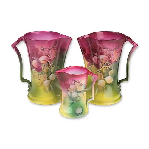 3pc Royal Bayreuth Porcelain Graduated Pitcher and Creamer Set