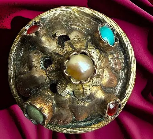 A DIVISION ONE GENUINE GEMSTONE BUTTON
