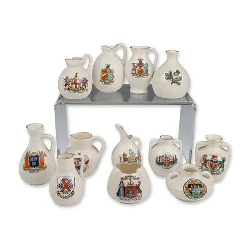 12pc British and Irish Crested Porcelain Souvenir Ware