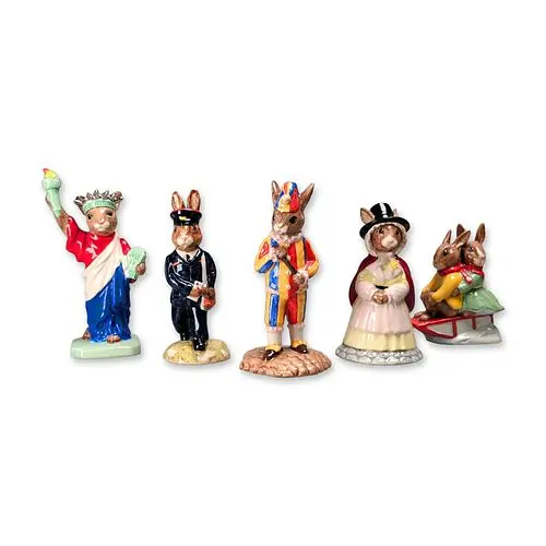 5pc Royal Doulton Bunnykins Porcelain Figurines
