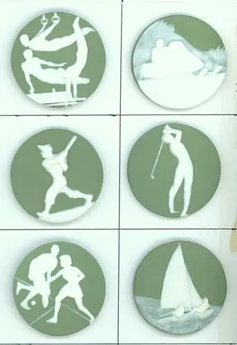 A SMALL CARD OF DIVISION ONE JASPERWARE BUTTONS