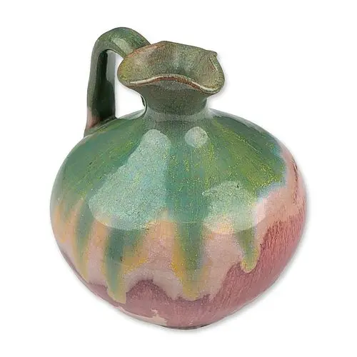 Miniature Polychrome Drip Glaze Ceramic Pitcher