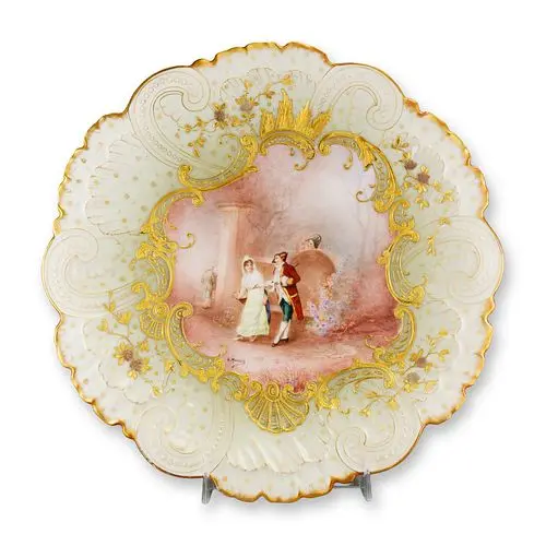 Mansard Paris Belle Epoque Hand-Painted Rococo Revival Cabinet Plate