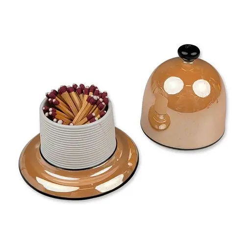 Noritake Art Deco Luster Porcelain Match Holder and Striker