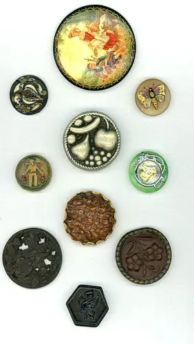 A SMALL CARD OF DIVISION 1 & 3 ASSORTED MATERIAL BUTTONS