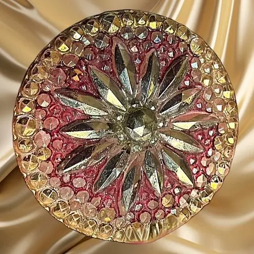 A DIVISION ONE COLORFUL LACY GLASS BUTTON