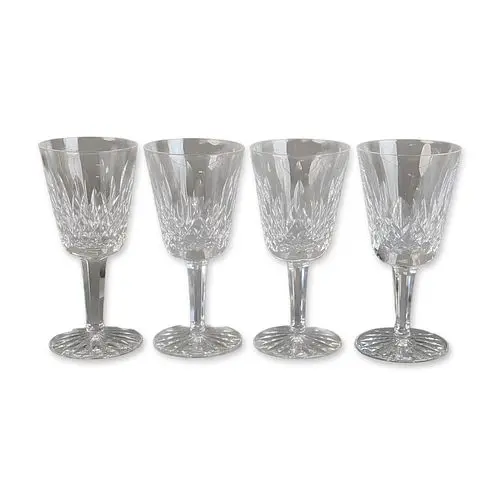 4pc Waterford Crystal Claret Wine Glasses, Lismore