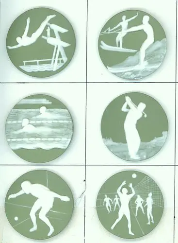 A SMALL CARD OF DIVISION ONE JASPERWARE BUTTONS