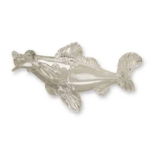 Jean Sala, French Art Deco Saint-Louis Crystal Fish Sculpture, Signed