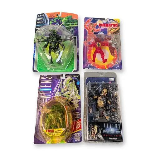 4pc Kenner and NECA Aliens and Predator Action Figurines