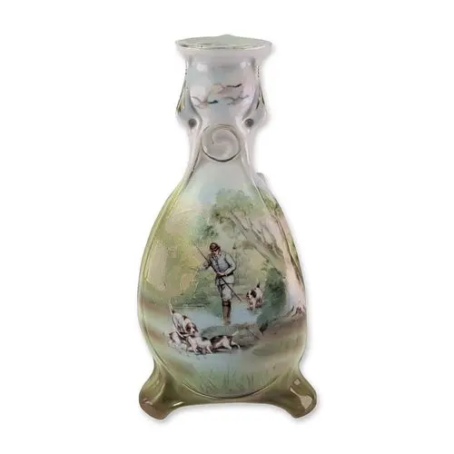 Royal Bayreuth Bavaria Porcelain Hunter and Hounds Footed Vase