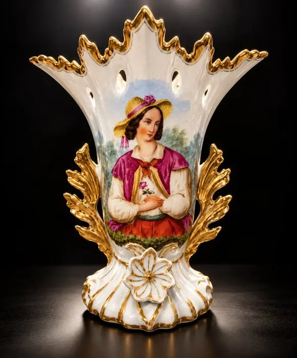 Manifattura Vieux Paris - Vase - Vase with rosettes in...