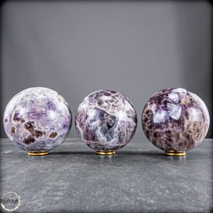 Amethyst–Prasiolite ball set – Fascinating variety of...