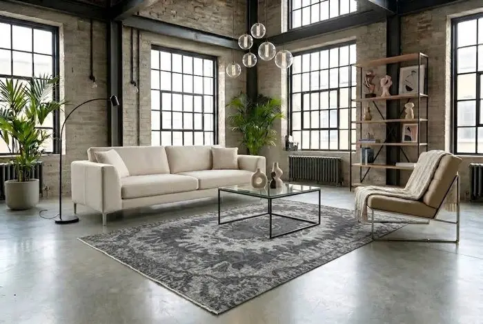 Grey carved vintage - Rug - 275 cm - 165 cm - with certificate