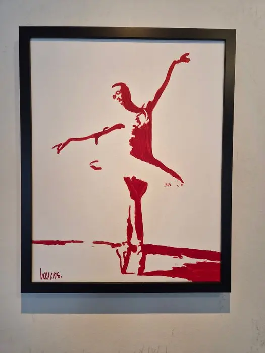 Liesens - Ballerina (handpainted on canvas) met lijst