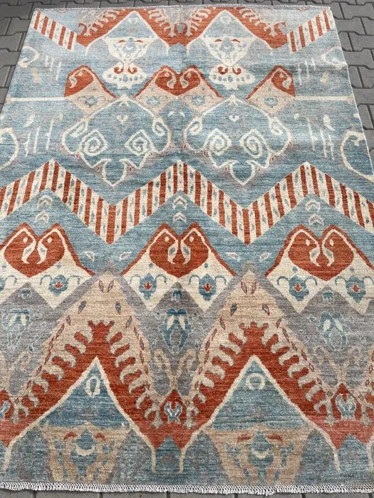 Afghan Art Deco design (unused) - hand-knotted - wool - Carpet - 238
