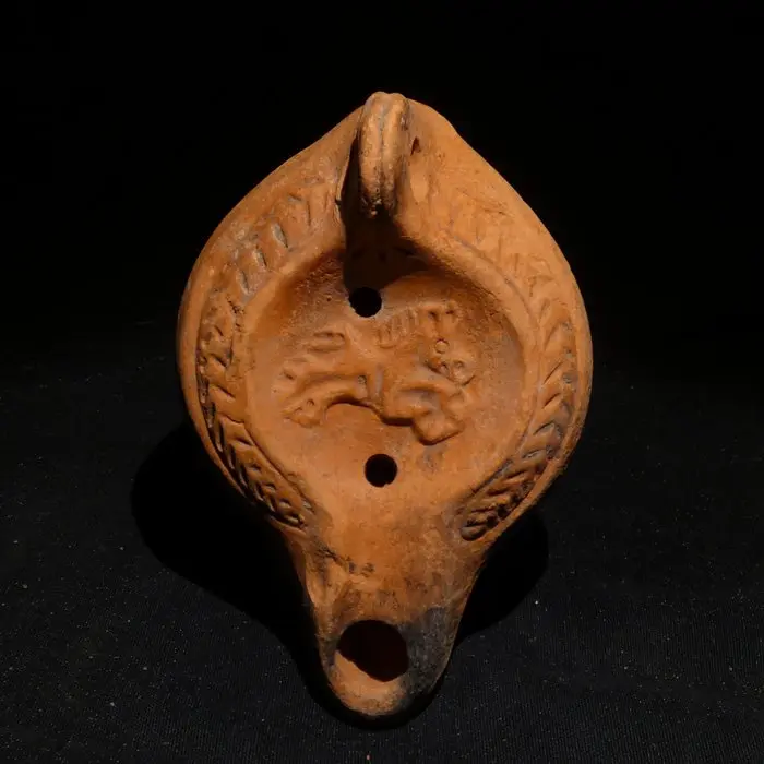 Late Roman/Early Byzantine Terracotta Oil Lamp with a horse