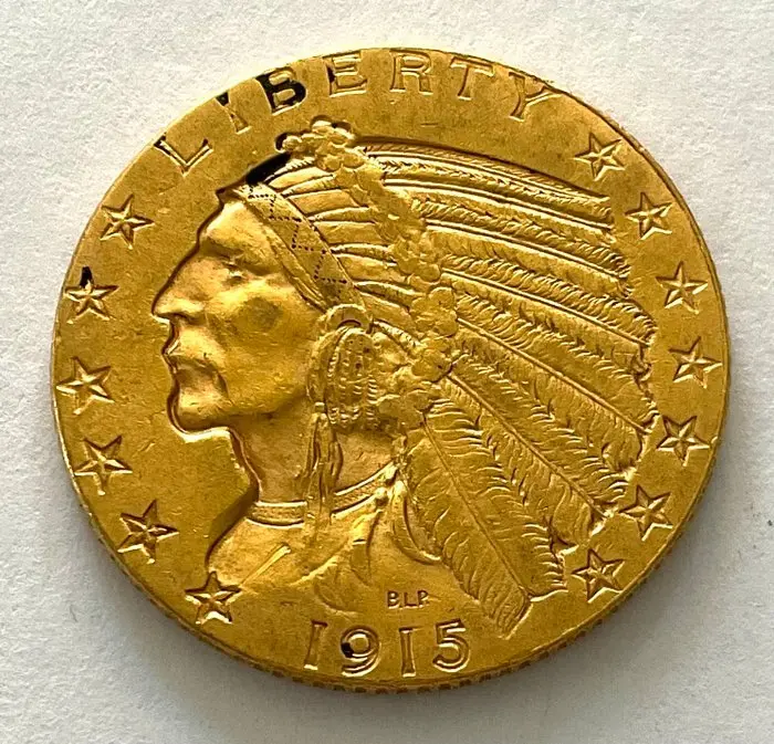 United States. 5 Dollars 1915 - Indian Head