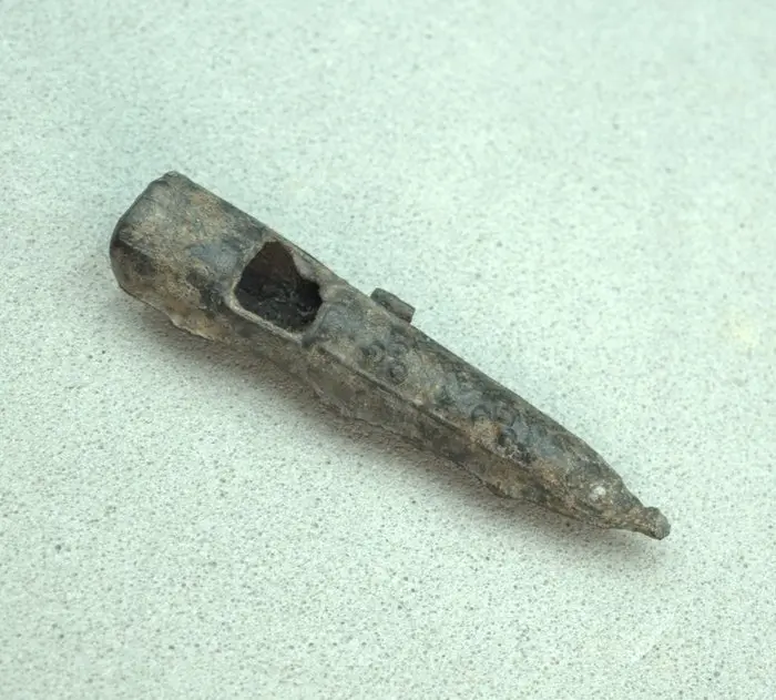 Medieval pewter pilgrim whistle - 38 mm
