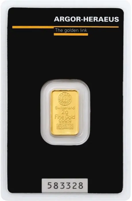 4 grams - Gold .999 - Argor-Heraeus, Switzerland - Sealed & with certificate