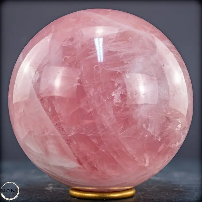Elegant rose quartz sphere from Brazil of exceptional quality- 2187.51 g