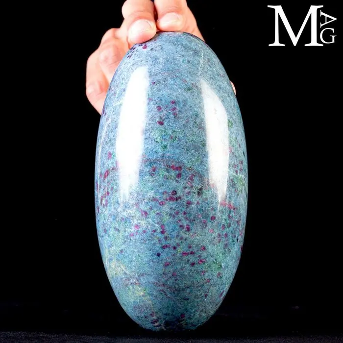 Remarkable Ruby-Kyanite Shiva Lingam from India - Shiva...
