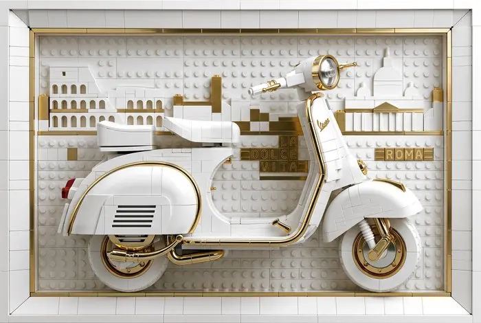 Artxlife - Lego White&Gold Vespa 1960 "La Dolce Vita"