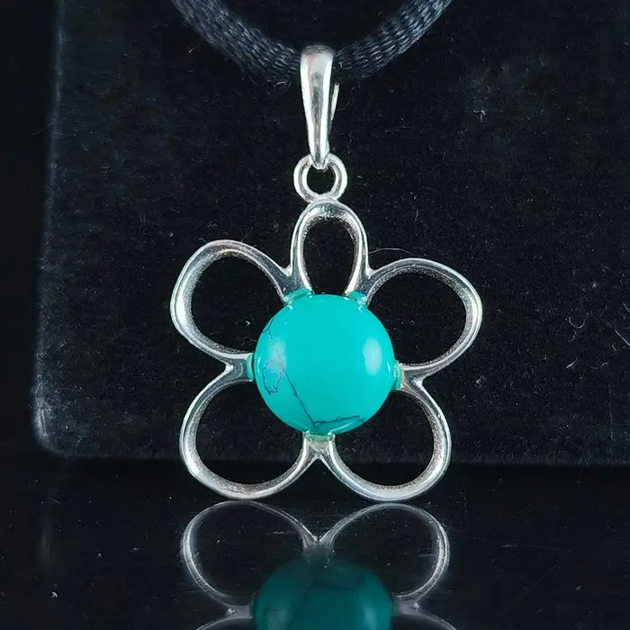 Turquoise - Silver - Pendant - Pendant
