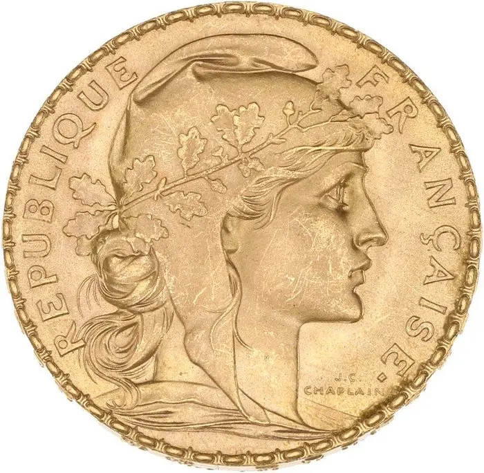 6,45 grams - Gold .900 - 20 Francs Coq / Marianne