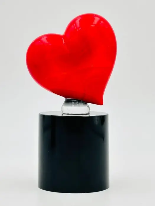 hand made Murano glass - Sculpture, Cuore rosso - 7 cm - Murano glass - 2026