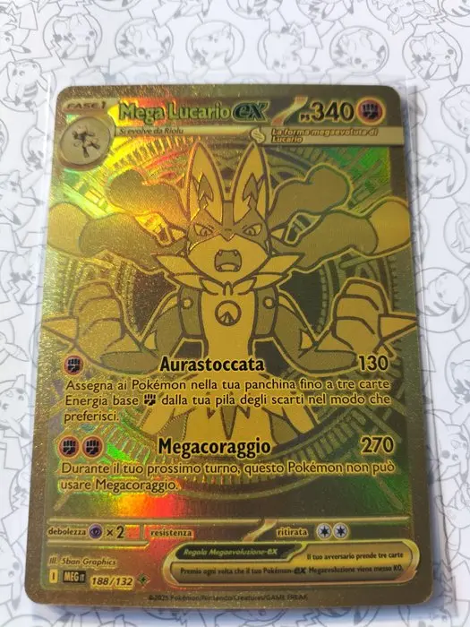 Pokémon - 1 Card - Mega Lucario ex (Mega Hyper Rare / Rara Segreta Dorata)