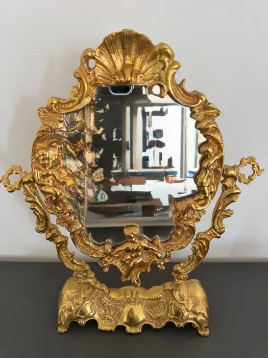 Table mirror - Brass - Old psyche