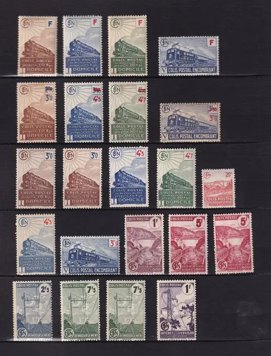 France 1943/1945 - Postal parcels, stamp collection - Yvert n°200 à 220A