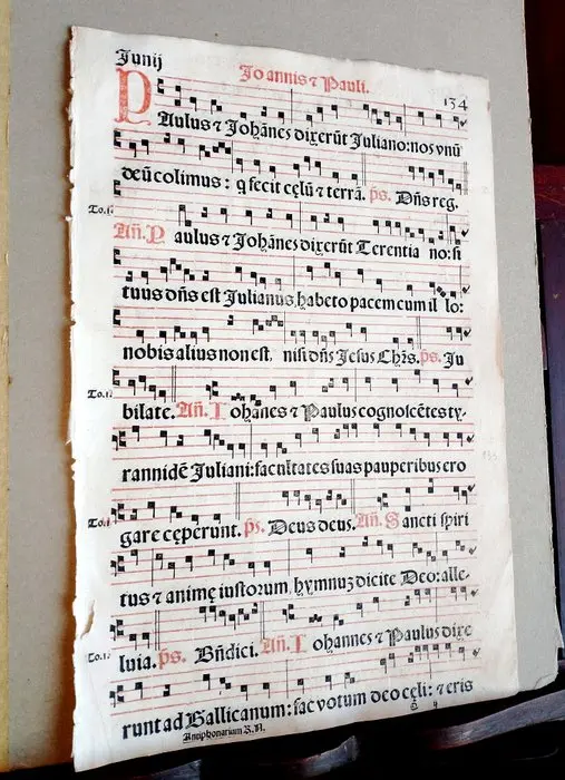 Catholic Church - Antiphonarium Romanum sheet Italian...