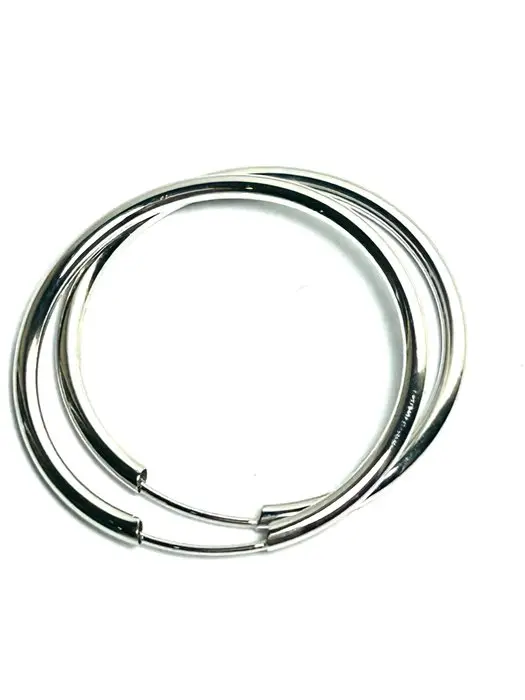 No reserve price - Hoop earrings - 18 kt. White gold