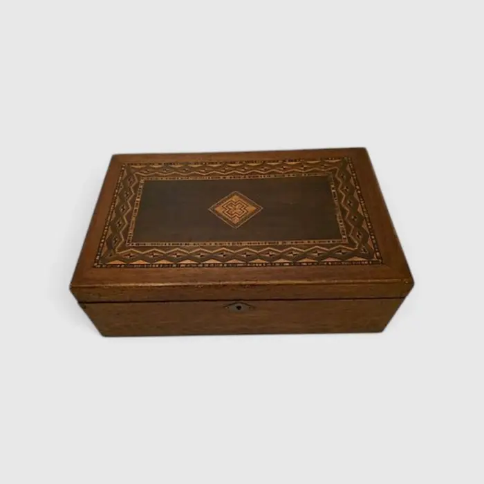Jewellery box - Walnut - Antique wooden humidor /