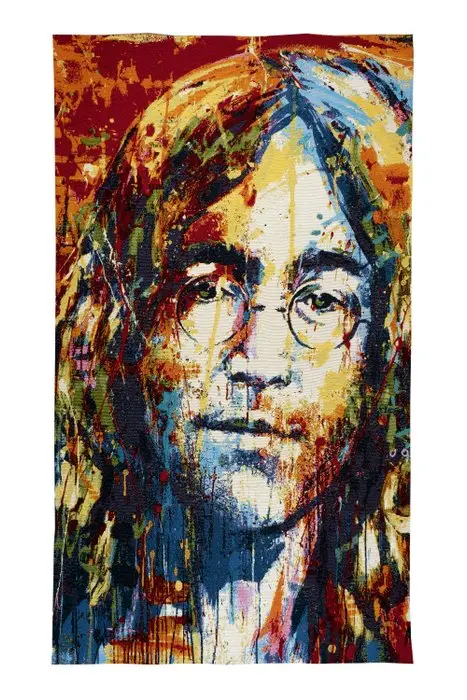 John Lennon - Beautiful tapestry of a portrait on gobelin...