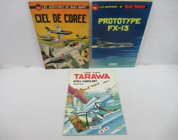 Buck Danny T11 + T24 + Tarawa T2 - 3x B - EO/Ré - 3 Album - 1954/1975