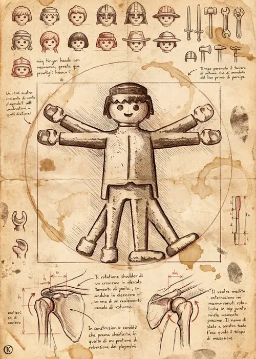 Kleury.art - [XL MATTE PAPER] Da Vinci Style: "Vitrivuian...