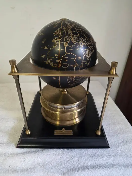World time clock - Imhof - brass