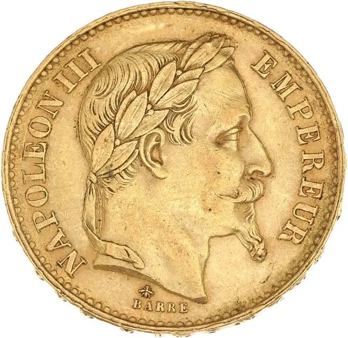 6,45 grams - Gold .900 - 20 Francs Napoleon III