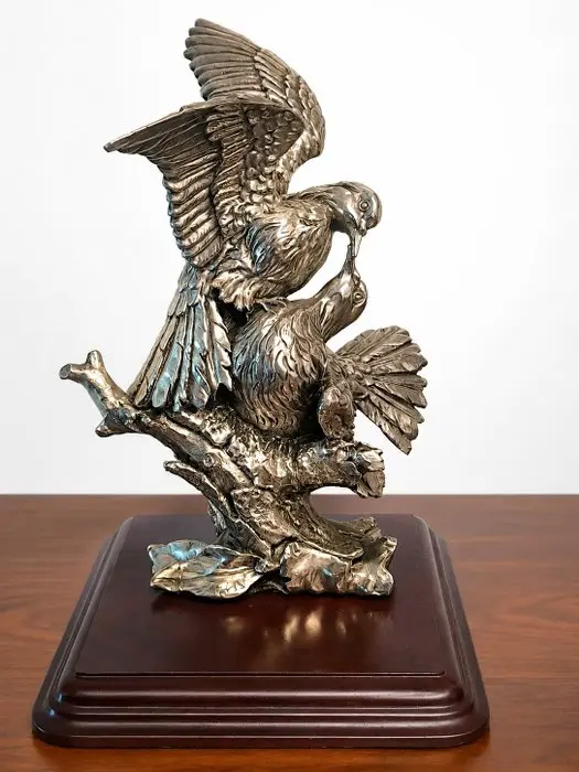 Cunill - Statue, Dúo de Tórtolas - 28 cm - .925 silver