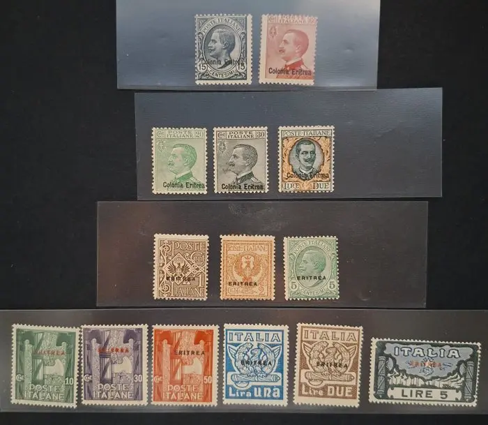 Italy 1918 - Eritrea - Sassone cat S9-S11-S12-S13-S17-S20-S25