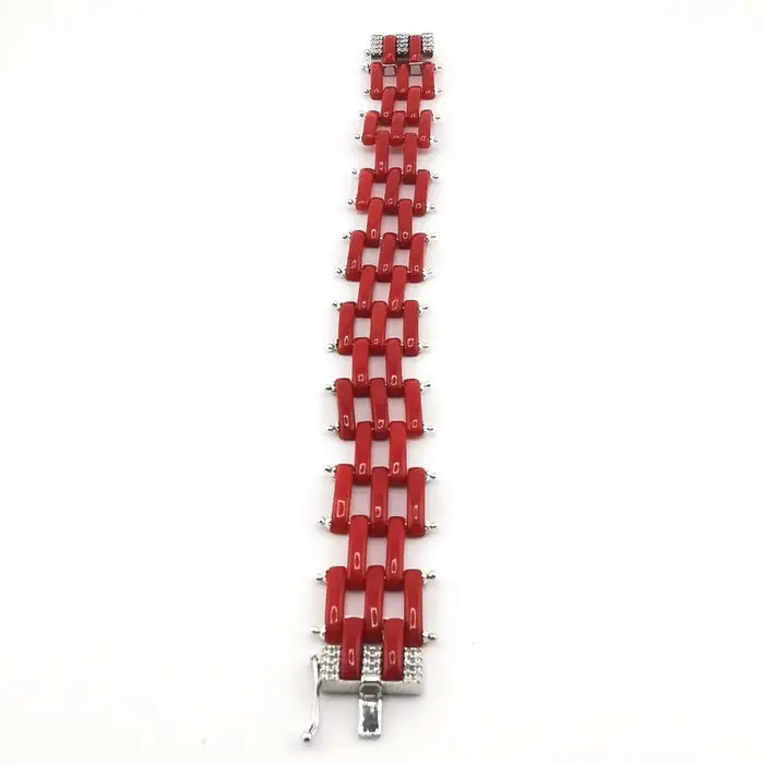 Blood Coral - Silver - Bracelet - handmade