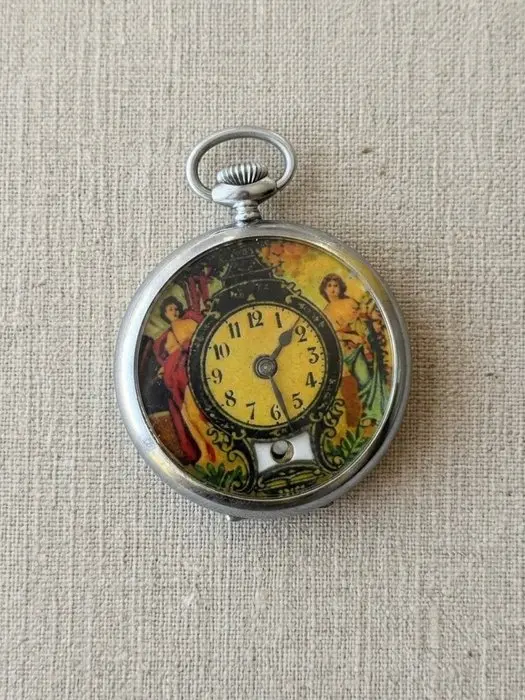 montre de poche automate à « faux pendule » – Art Nouveau