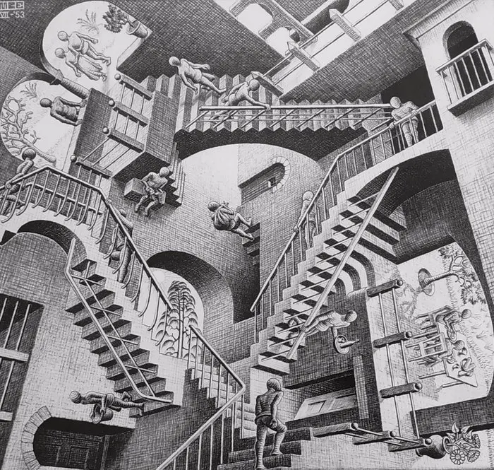 M.C. Escher (1898-1972), after - "Relativity, 1953"